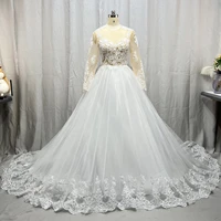 myyble 2022 sexy backless vestido de novia long sleeve applique lace wedding dresses bridal gowns cheap