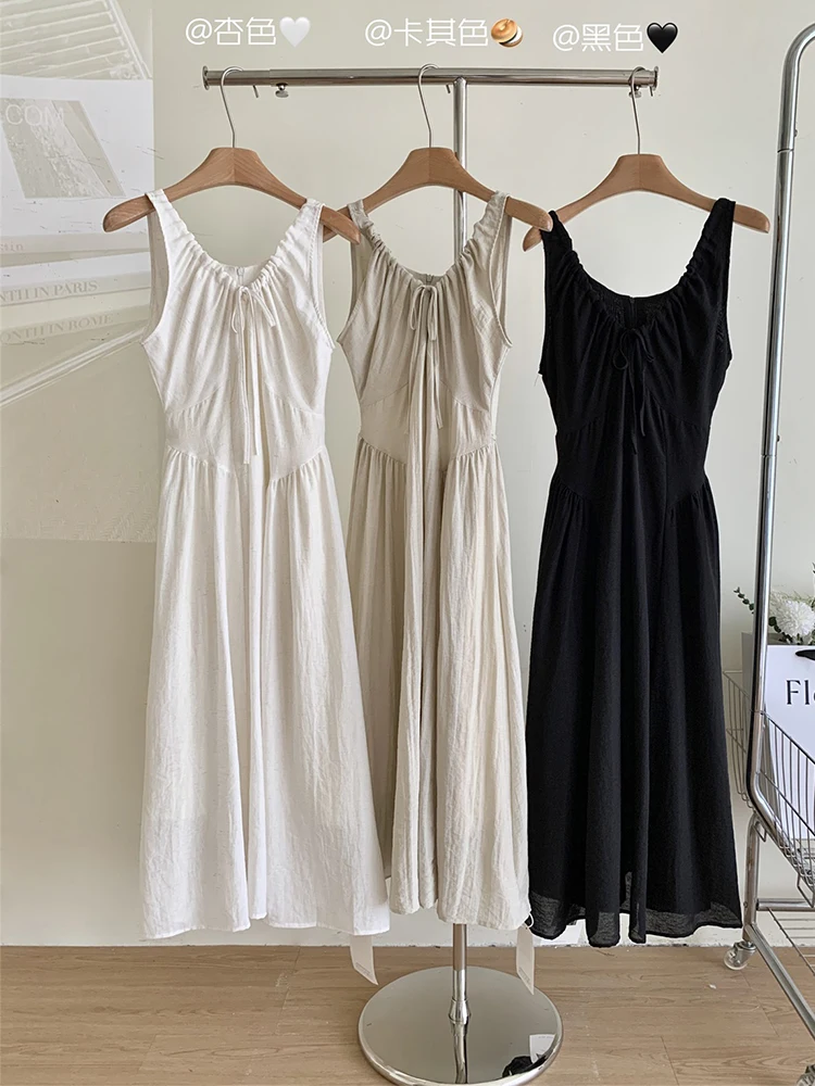 Женское винтажное платье макси без рукавов однотонное в стиле 1920-х годов с