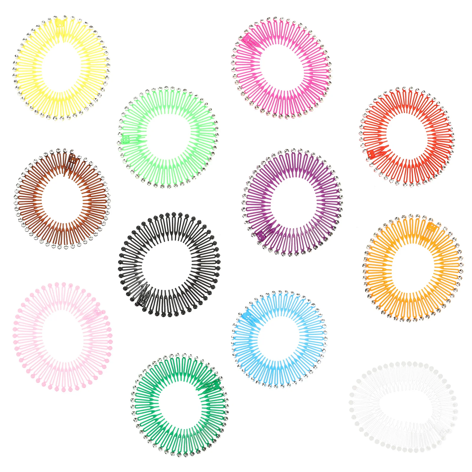 

Comb Hair Stretch Headband Circular Circle Full Combs Tooth Flexible Hairband Spring Head Band Banana Clip Natural Stretching