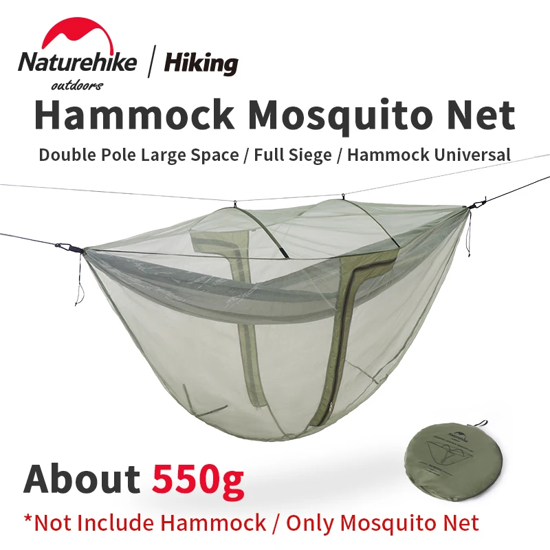 

Naturehike Ultralight Mosquito Proof Hammock Net Cover Outdoor Camping Portable 550g All Inclusive Breathable Universal Type Net