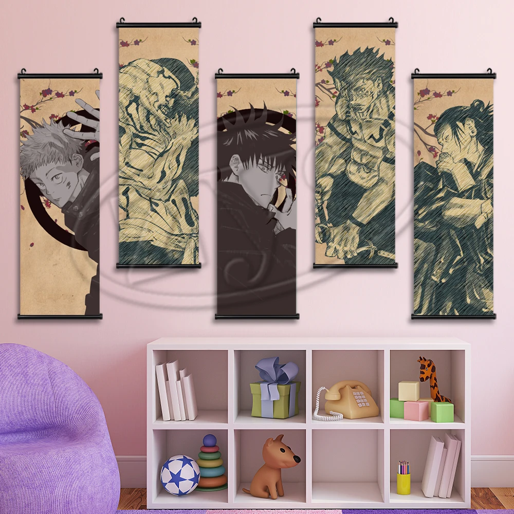

Canvas Modular Jujutsu Kaisen Poster Home Decor Itadori Yuji Painting HD Print Hanging Scrolls Living Room Pictures Wall Artwork