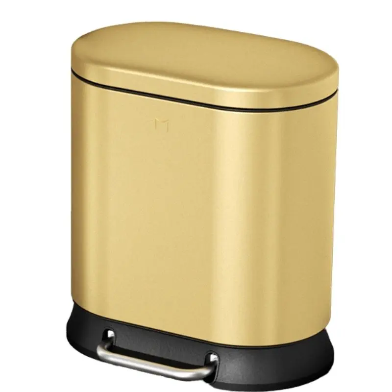 

Aesthetic Gold Trash Can Large Capacity Stainless Steel Zero Waste Touchless Trash Can Lid Cubo De Basura Household Tools OC50LL