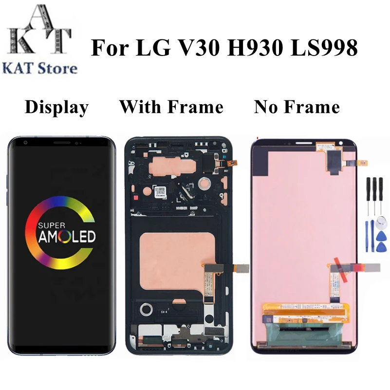 

Сенсорный дисплей P-OLED 6,0 дюйма для LG V30, H930, VS996, LS998U, H933, ЖК-дигитайзер в сборе с рамкой, запасные части для телефона