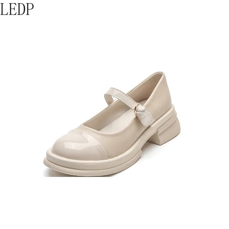 

New Authentic Leather Women's Shoes Summer British Style Platform Loafers Versatile Mary Jane Shoes