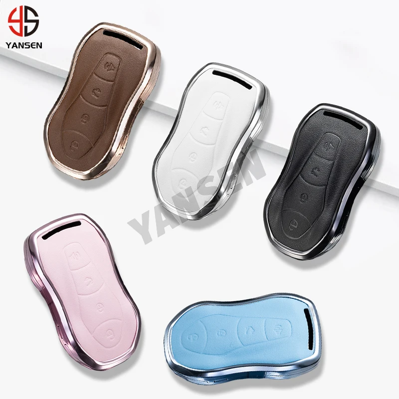 

Alloy Leather Car Remote Key Full Case Cover Fob Keychain For Geely Azkarra Tugella FY11 Atlas Pro New Emgrand SUV GS EC7 X6