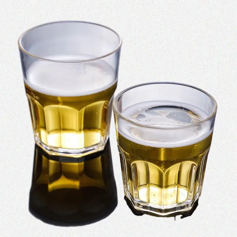 

Transparent Acrylic Plastic Beer Mug and Whiskey Cup Set - Perfect for Enjoying Your Favorite Beverages