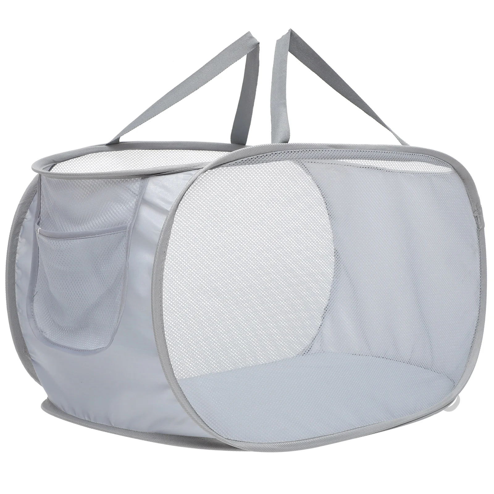 

Folding Laundry Basket Mesh Bags Large Handle Hamper Storage Toys Handles Liner Collapsible
