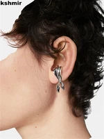 kshmir 2022 new ins design bow tie earclip neutral punk couple ear piercing earbone clip jewelry accessories gift