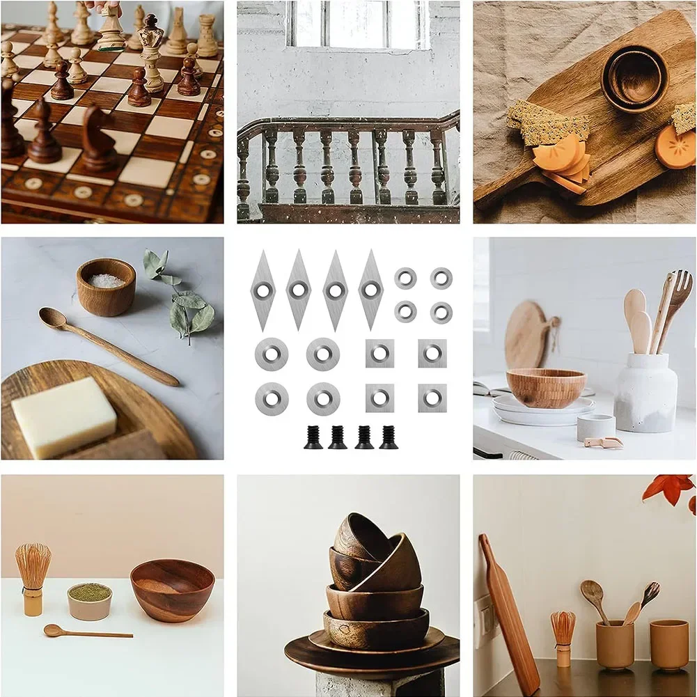 20 шт. набор фрез из карбида вольфрама вставки для токарного станка по дереву