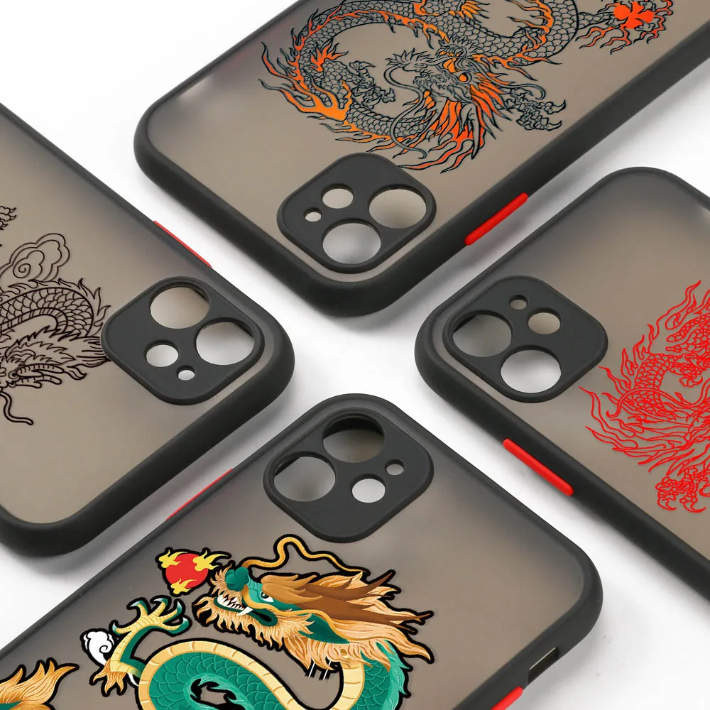 For Galaxy A53 5g Case For Samsung A12 Case A52 A52S 5G A31 A32 A13 A51 A33 A72 S22 Ultra S21 S20 FE S23 Cartoon Dragon Cover   