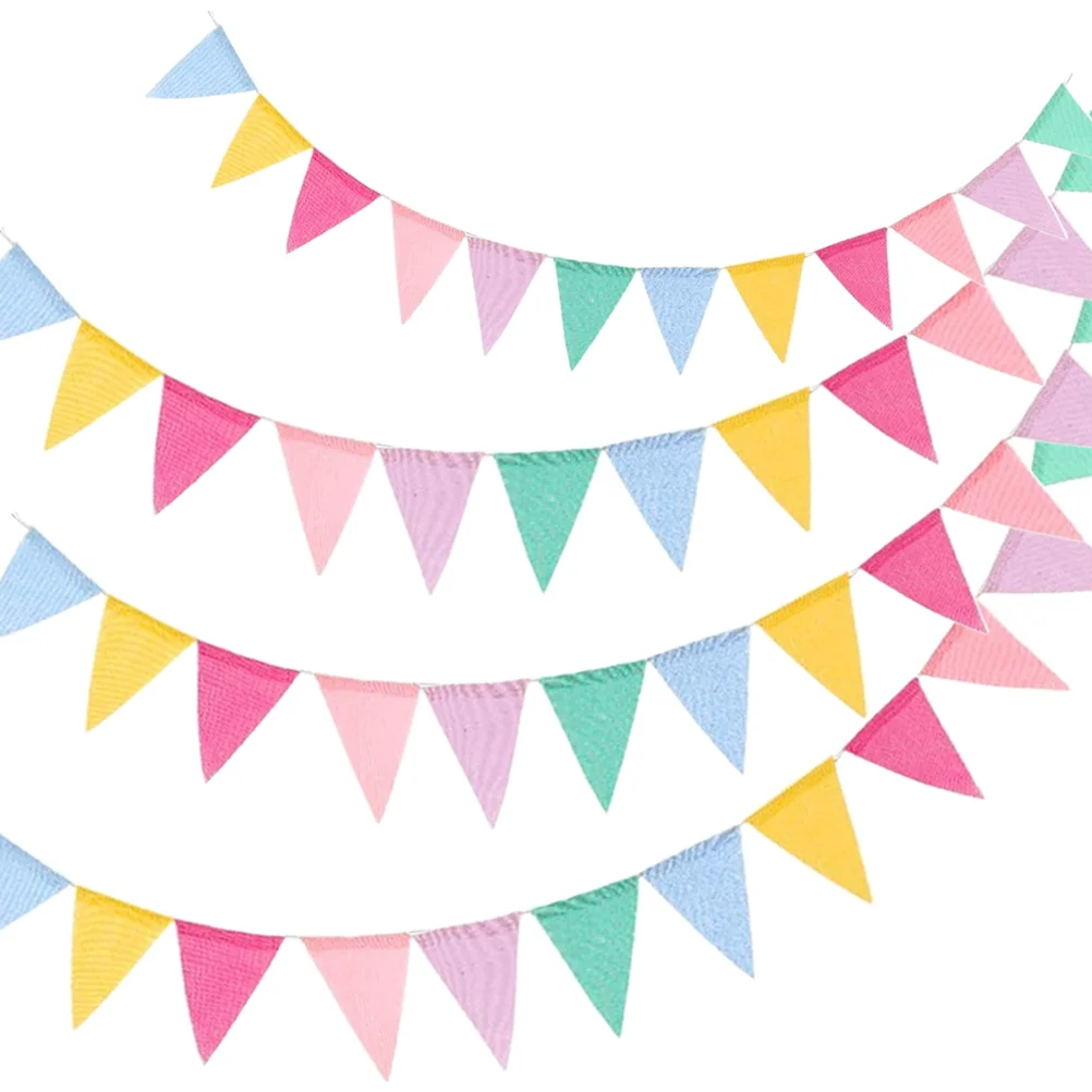 

Banner Triangle Party Decorations Hanging Pennant Bunting Garland Flag Decor Linenette Flags Paper Holiday Pastel Wedding