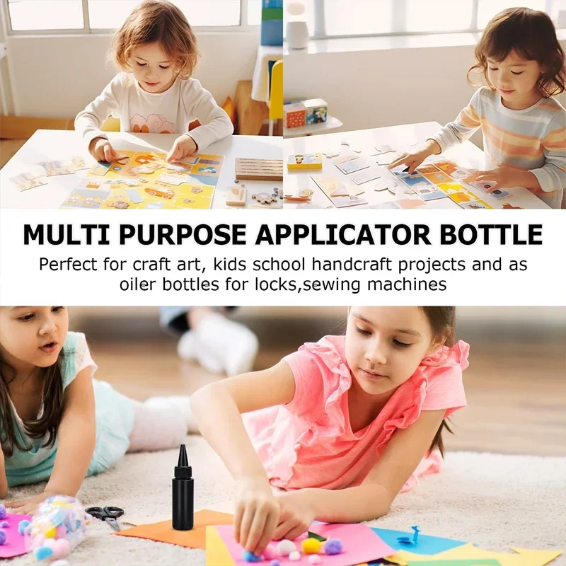 10 шт. 30-500 мл HDPE черные пластиковые цилиндрические экструзионные бутылки с