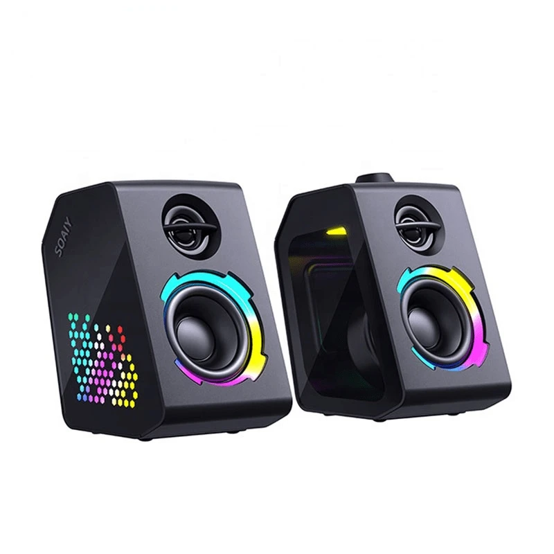Computer Speakers For PC Desktop Computer Laptop with Subwoofer LED Colorful Lighting Home Theater System USB Wired SoundBox enlarge