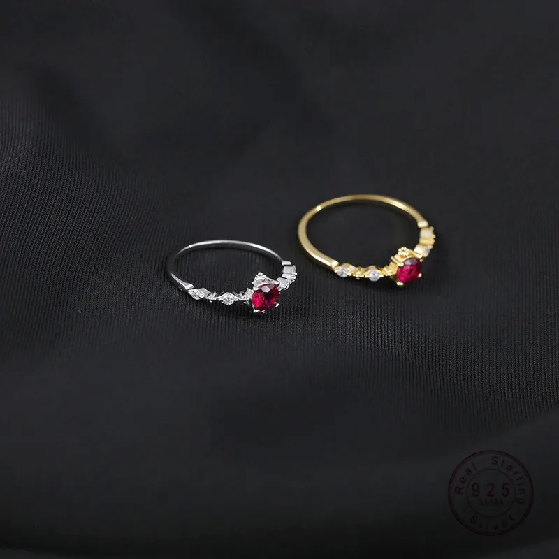 

AIDE 925 Sterling Silver Plated 14K Gold French Crystal Ring Women Fashion Exquisite Wedding Jewelry