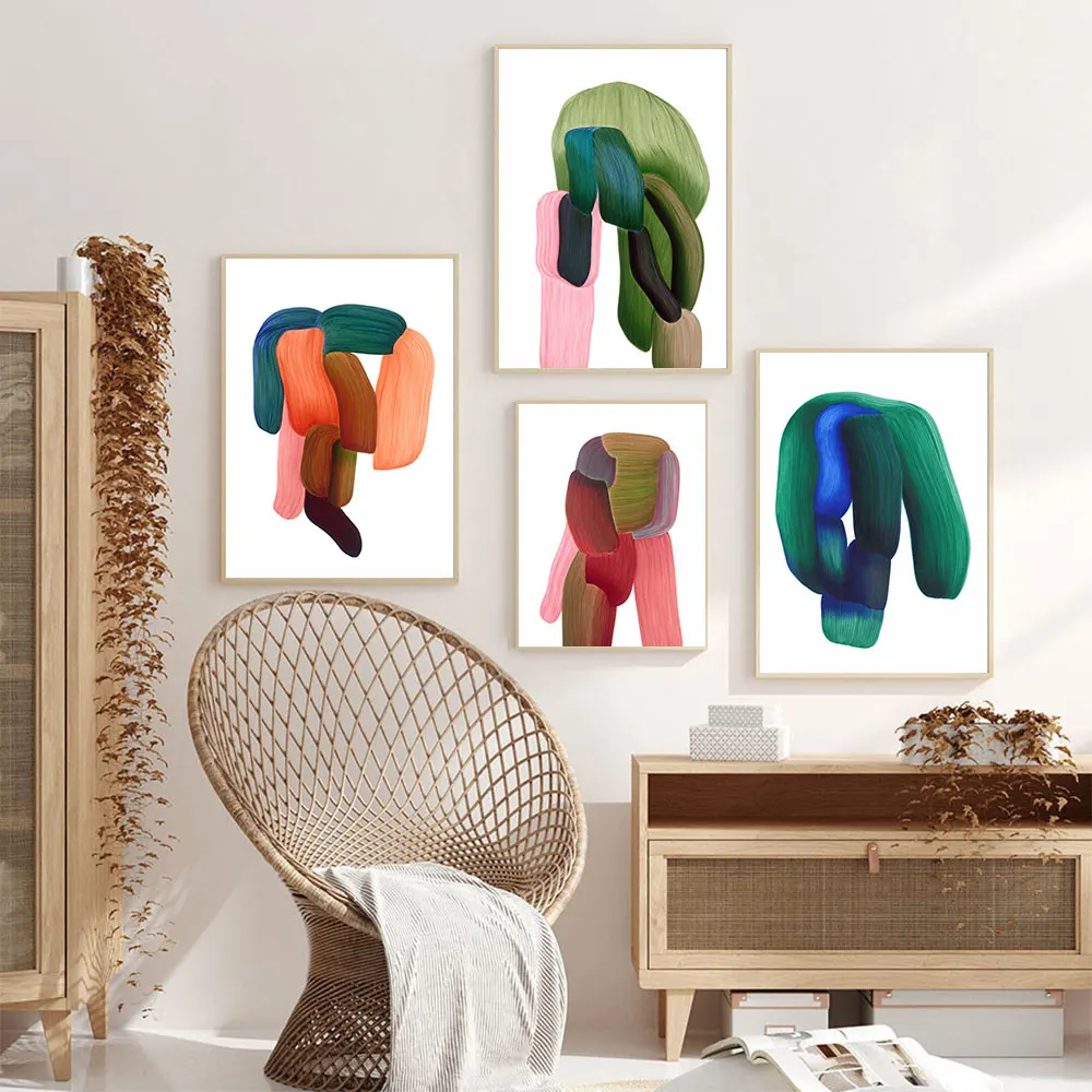 Минималистичные красочные плакаты и принты стены в скандинавском стиле