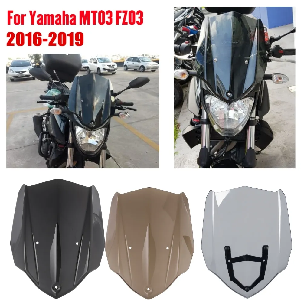 

MT 03 Motor Sport Touring Racing Windshield Windscreen with Bracket for Yamaha MT-03 MT03 FZ-03 FZ03 2016 2017 2018 2019 MT25