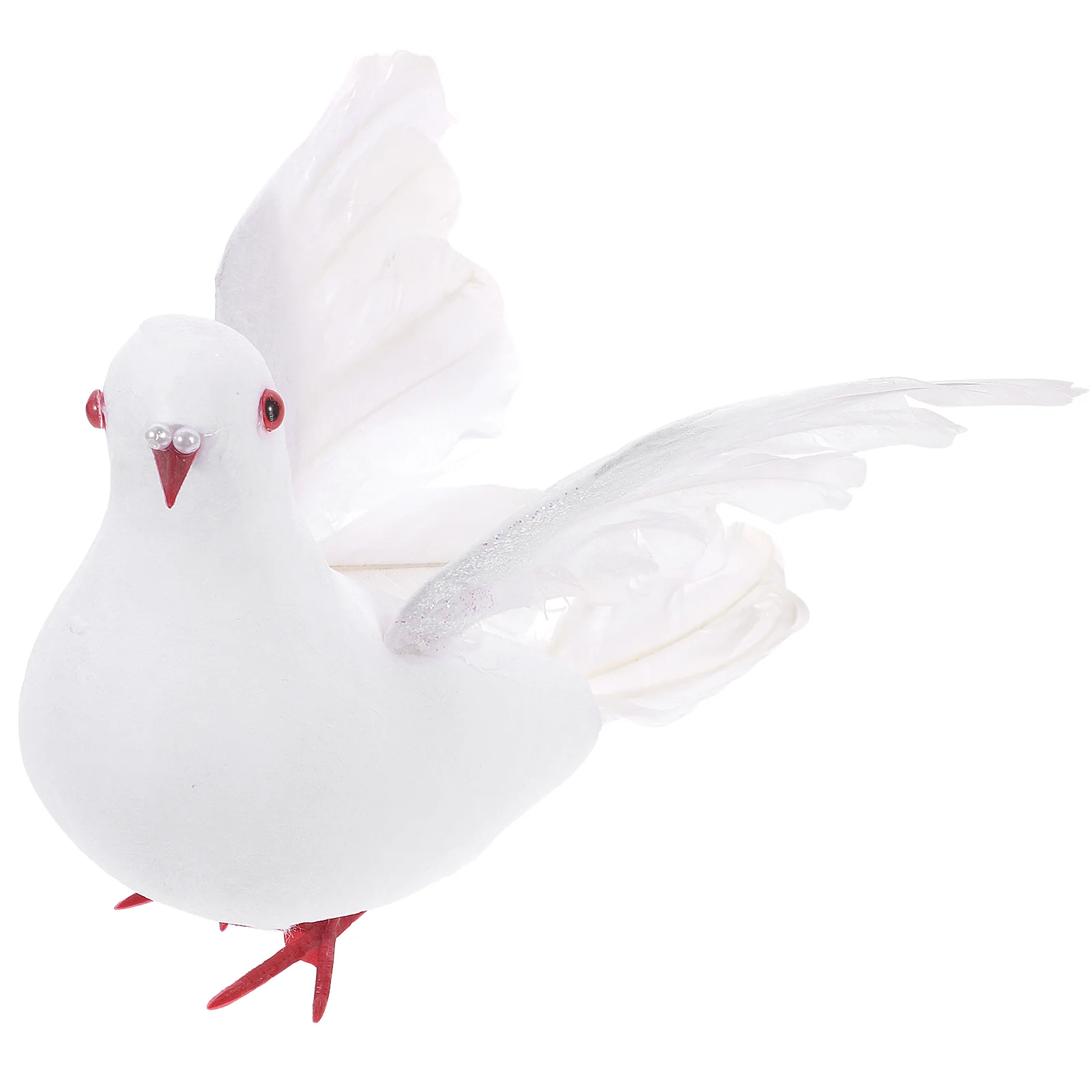 

Large Wing Stretching Artificial Pigeon Birds Peace Pigeons Photo Props for Home Decoration Wedding (White)