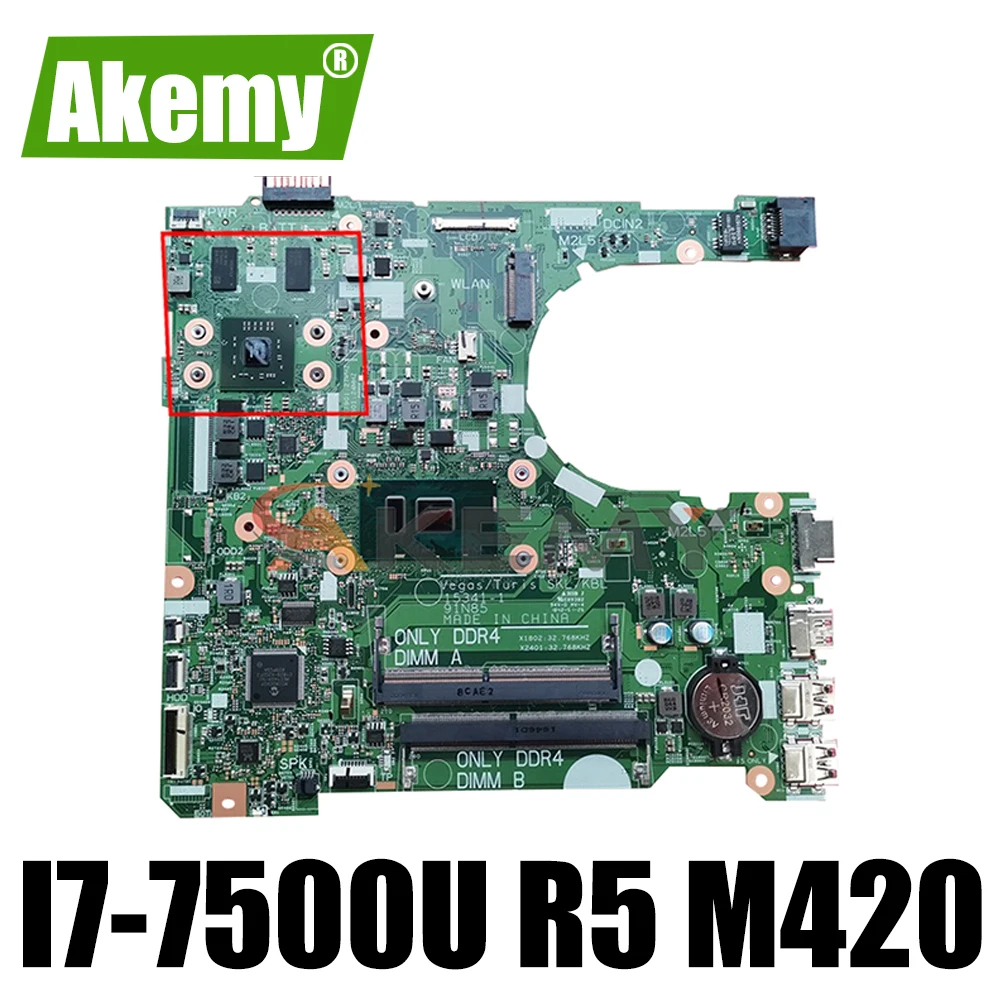 

Материнская плата Akemy для Dell Vostro 3467 3567 3468 3568 стандартная R5 M420(2 ГБ) 15341-1 91N85 0KDKDJ материнская плата 100% протестирована