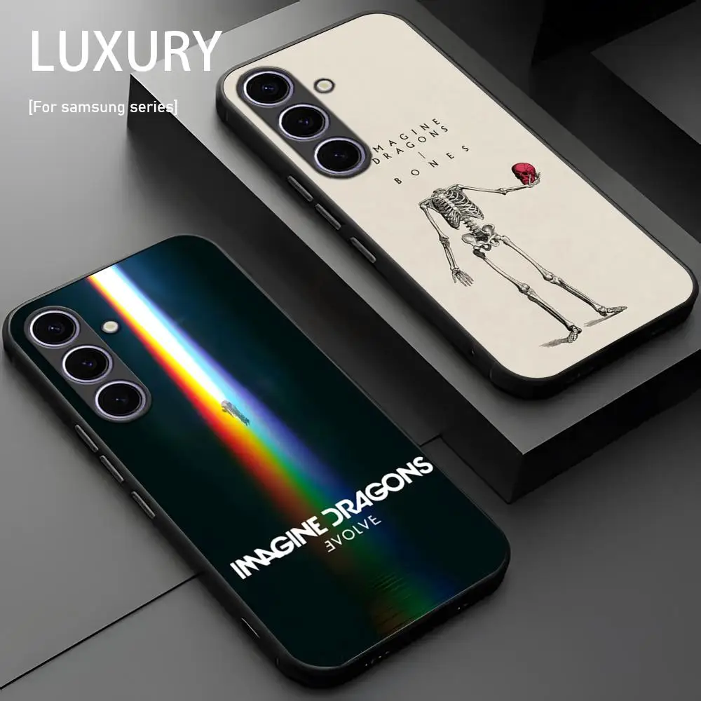 I-magine D-Dragons RockBand Phone Case For Samsung Galaxy S25 S24 S23 S22 S21 S20 Plus Ultra Note20 Soft Black