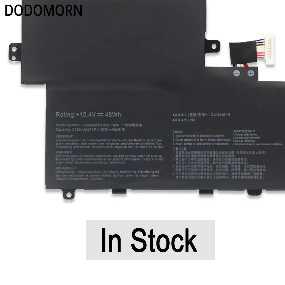 DODOMORN C41N1619 Аккумулятор для ноутбука ASUS Pro B9440 B9440UA-GV0094R/GV0100T/GV0056R/XS74/XS51/7200/7500/8550 B9440FA 48