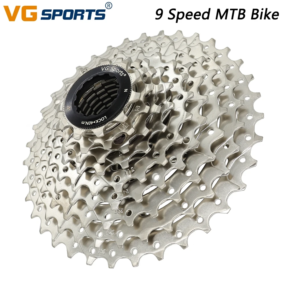 

VG SPORTS 9 Speed Cassette Sprocket 11-36T Mountain Road Bike 9v Silver Aluminum Alloy Freewheel for Shimano Sram