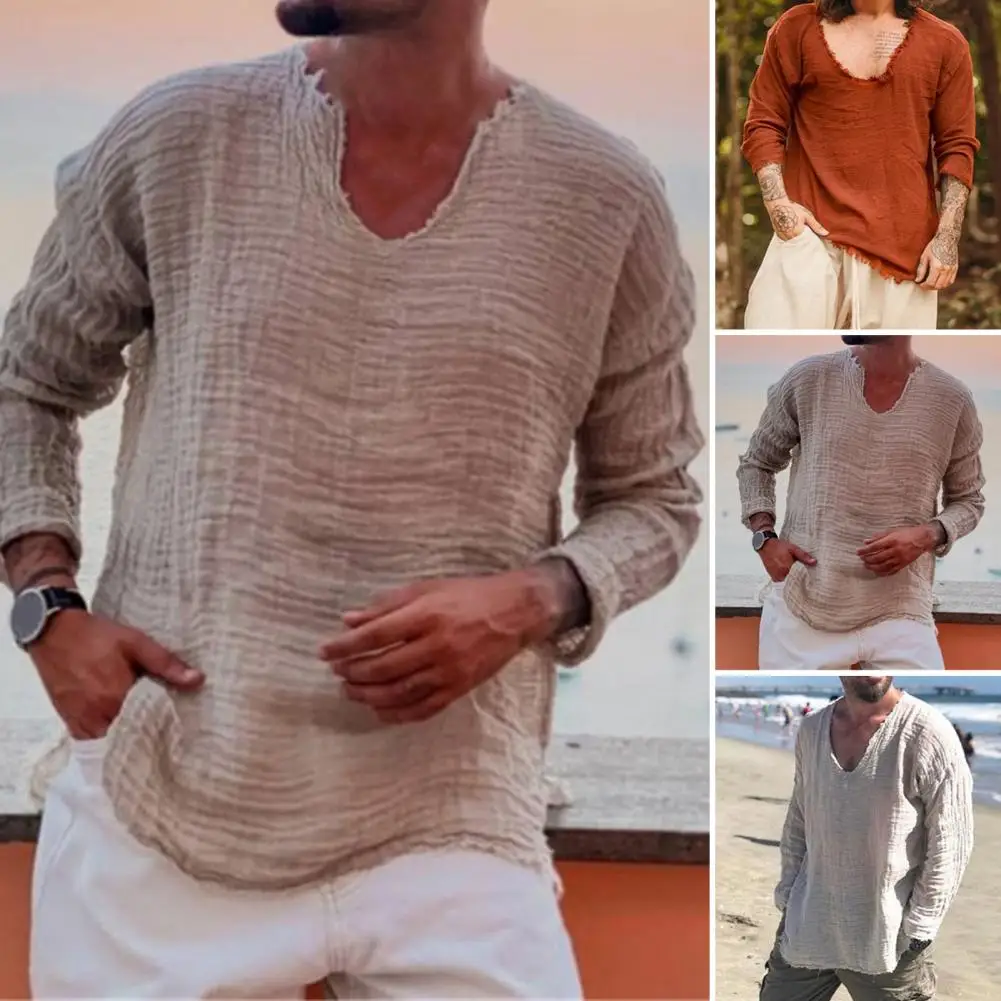 

Great Summer Top Comfortable Pullover Lightweight V Neck Pure Color Summer Top