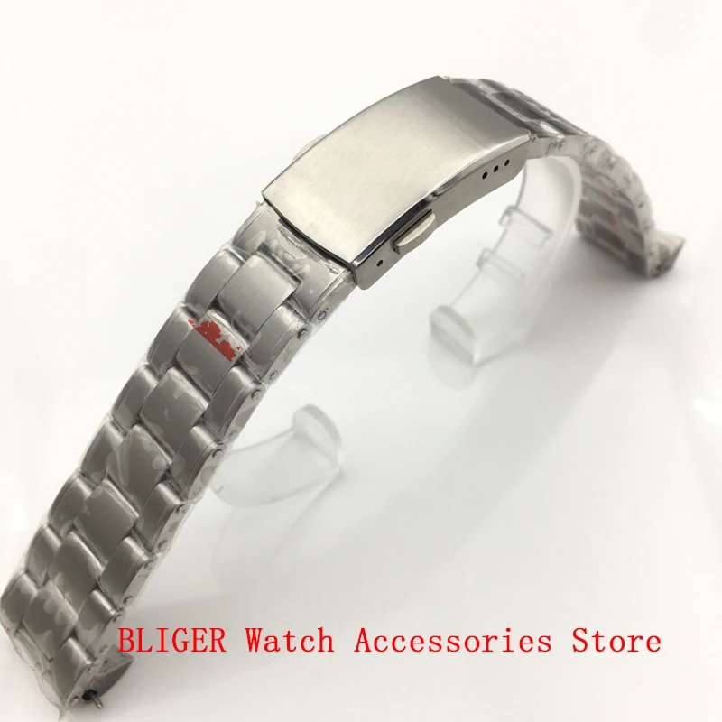 

BLIGER Surface aseptic silver strap 20mm suitable for men's 40mm Mechanical Sport Leisure Watch