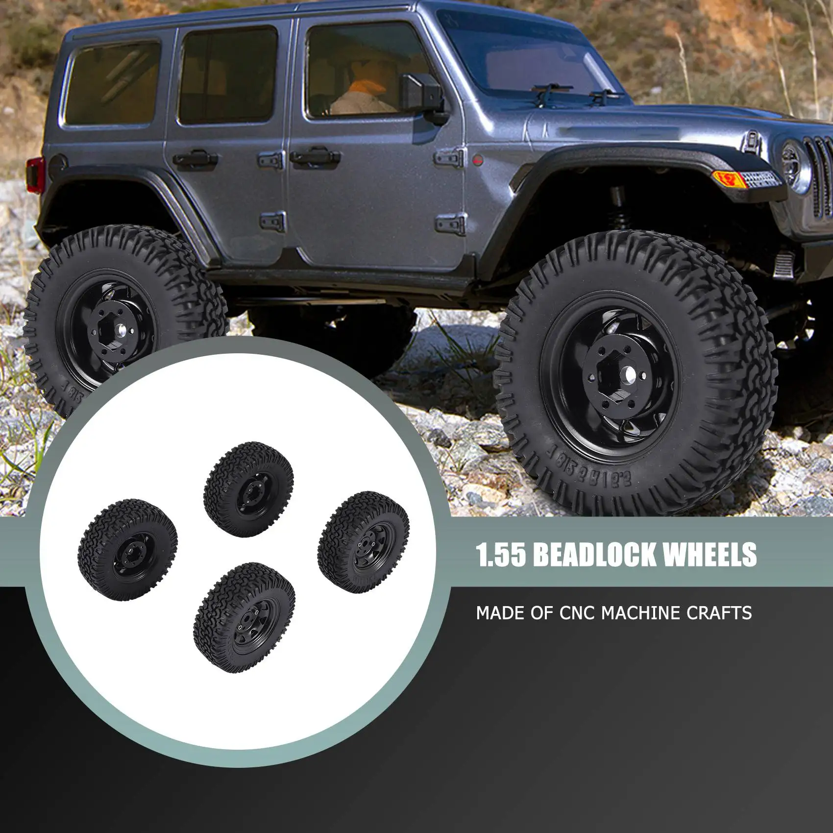 4 шт. металлические шины для обода колеса 1 55 RC Crawler Car Axial Jr 1/10 D90 TF2 Tamiya CC01 LC70 MST 2