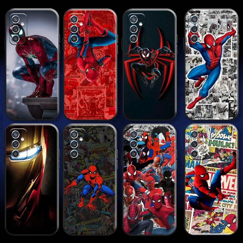 

Marvel Iron Man Venom Spider Man For Samsung A52 A72 4G 5G Phone Case Liquid Silicon Silicone Cover Coque Black Soft Funda
