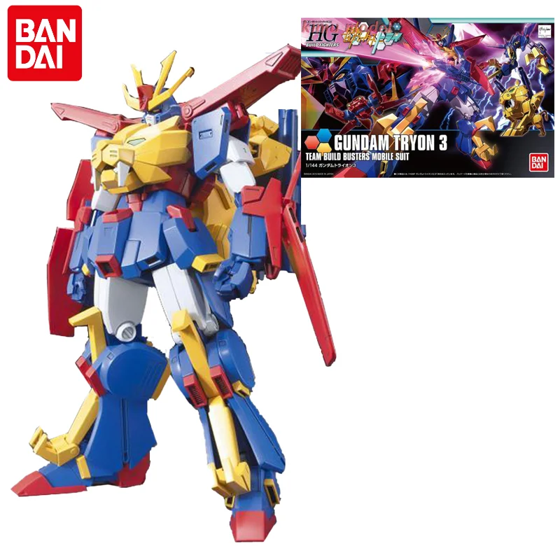 

Bandai Аниме Гундам фигурка HGBF 1/144 Gundam TRYON 3 сборная команда сборный робот мобильный костюм Сборная модель аниме экшн-Фигурки игрушки