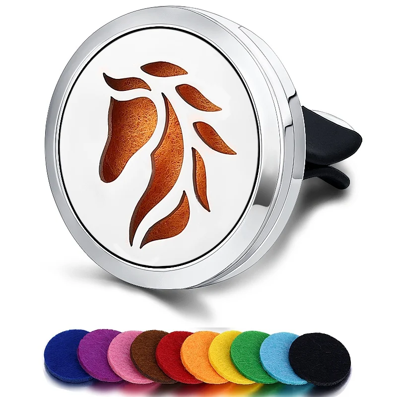 Refillable Car Air Freshener Smell Perfume Diffuser Clip Auto Vent Essential Oil Stainless Steel Locket Interior Accessories |