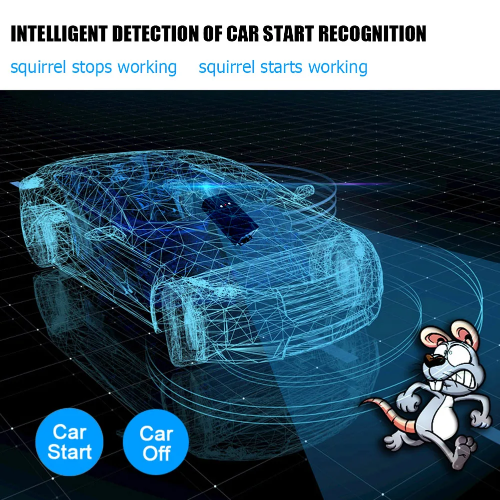 Автомобильный ультразвуковой репеллент для мыши с 3-режимным электронным