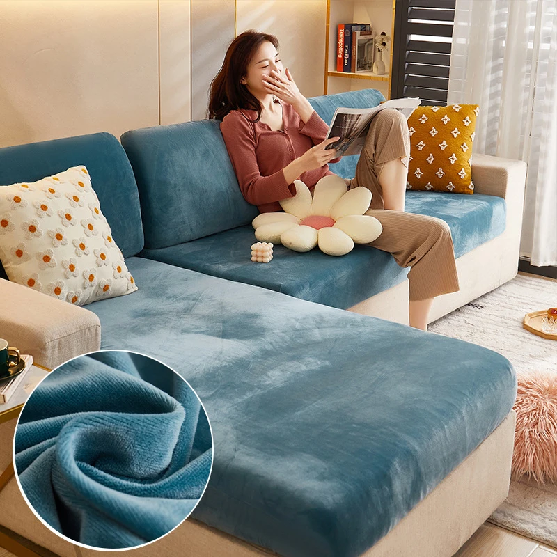 Бархатный Чехол для дивана угловой секционный чехол в гостиную г/кв. М утолщенный