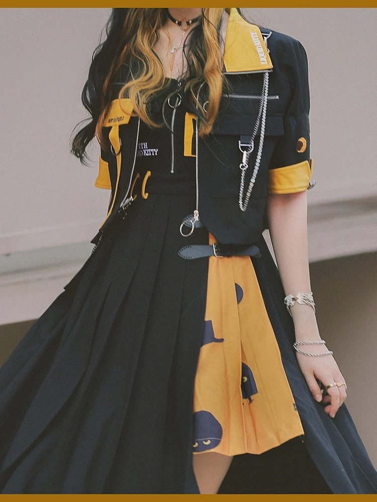 Короткое пальто с коротким рукавом Мотоцикл Модный Прохладный Металл