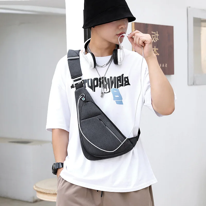 Fashion Ultra Thin Anti Theft Bag Small Travel Chest Bag Mini Sports Bag Cross Body Bags for Men Unisex One Shoulder Bagpack