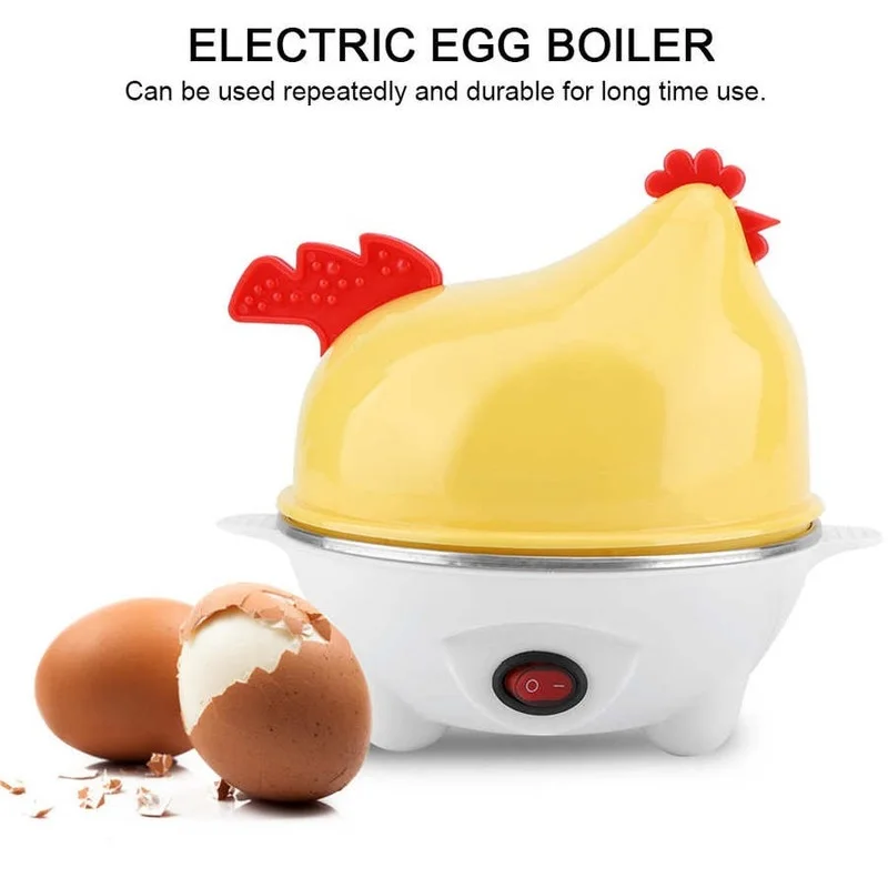 

Electric Egg Boiler Chicken Shape Eggs Omelette Cooker Multifunctional Corn Steamed Heating Milk 7 Eggs Steamer Maker