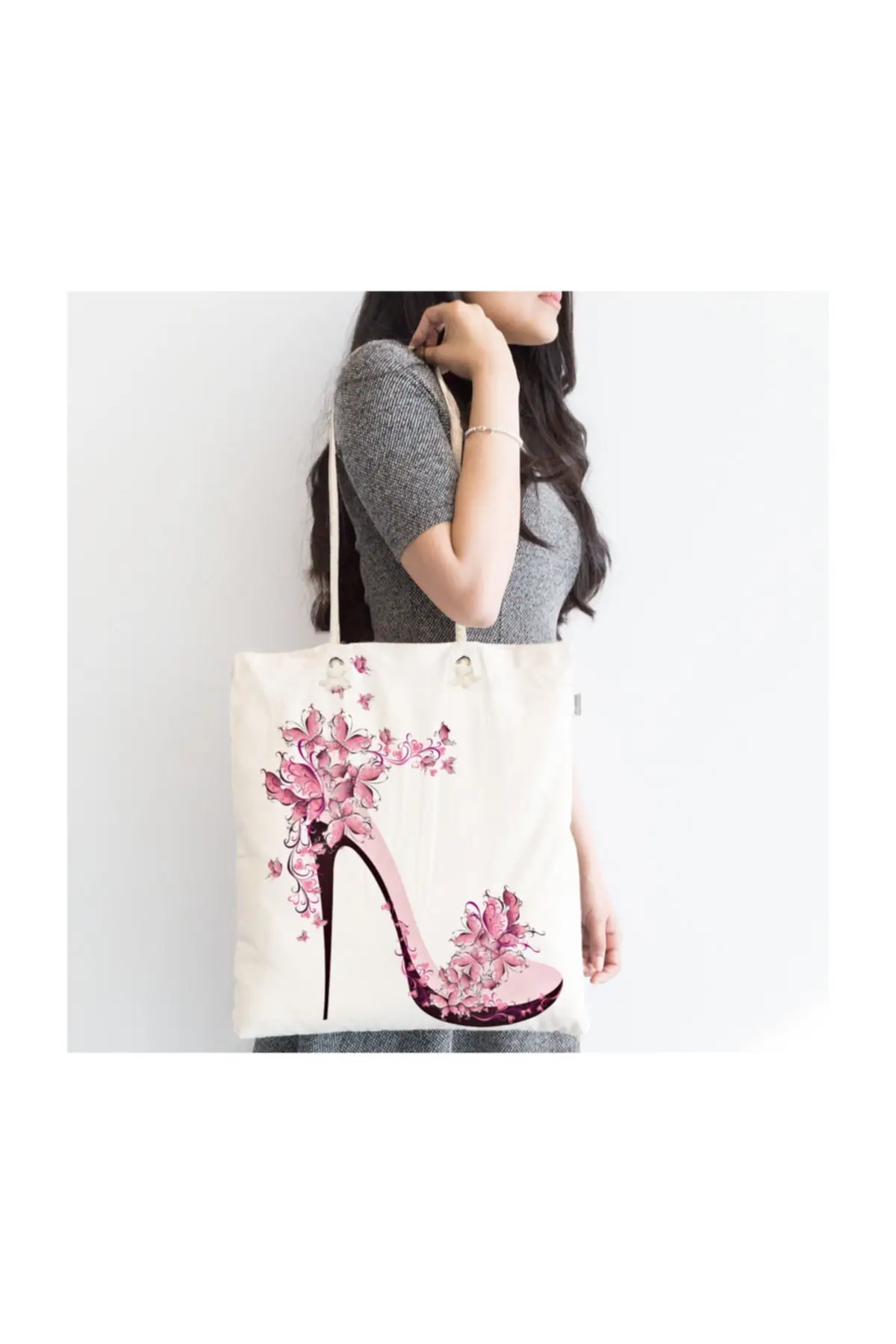 

Женская пляжная сумка, модная обувь, специальная дизайнерская тканевая сумка-тоут на молнии с цифровым принтом, летние сумки для покупок