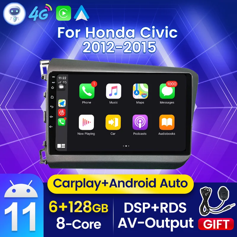 Автомагнитола для HONDA CIVIC 2012-2015 Android GPS-навигация 2 din мультимедийный видеоплеер