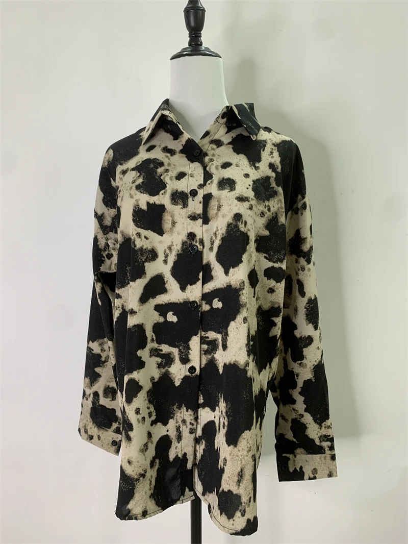 Rope de Mujer camisas с леопардовым принтом женская винтажная рубашка повседневная
