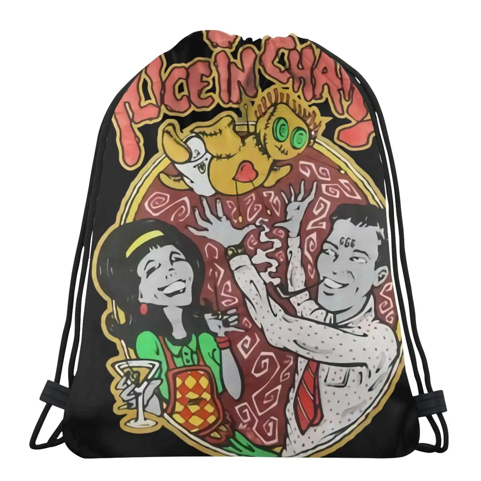 

80S 90S 1996 Alice In Chains Bag Storage Bags Cotton Drawstring Bag Drawstring Backpack Bags Gothic Shoes Cotton Bag Backpacks