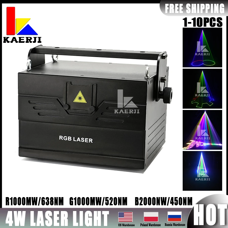 Проектор 4 Вт лазерная сценическая музыка проектор RGB Анимация для диджея
