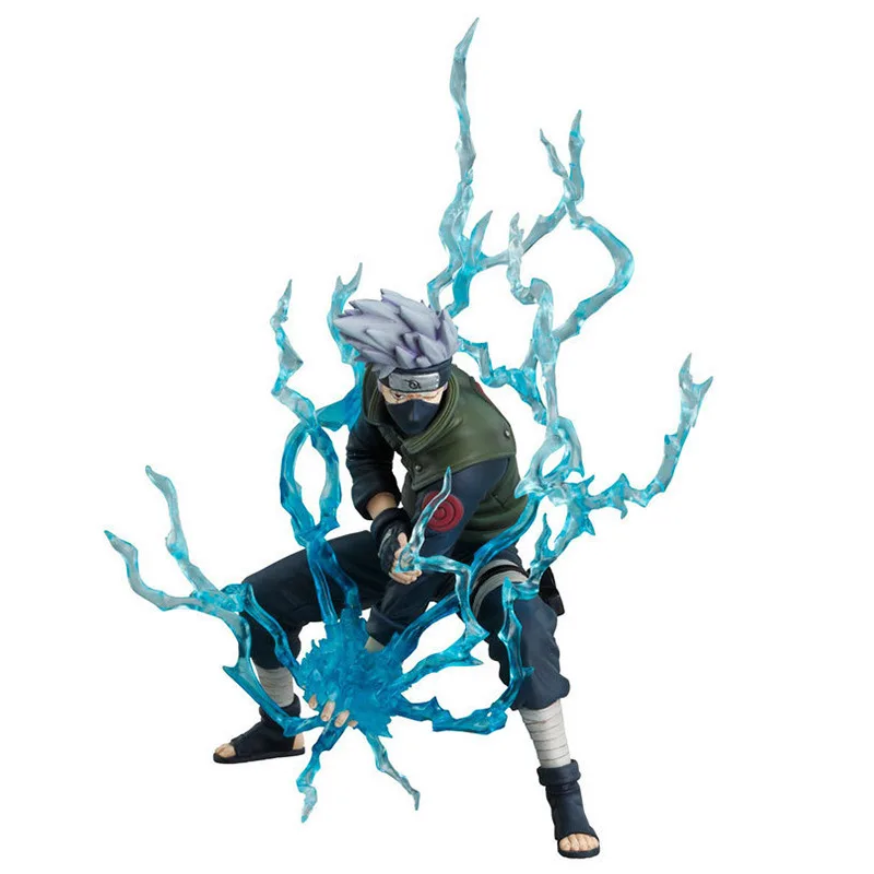 

Naruto Shippuden Anime Action Figure Hatake Kakashi Chidori Model Three 15CM Lightning Cutter Statue Collectible Toys Kids Figma