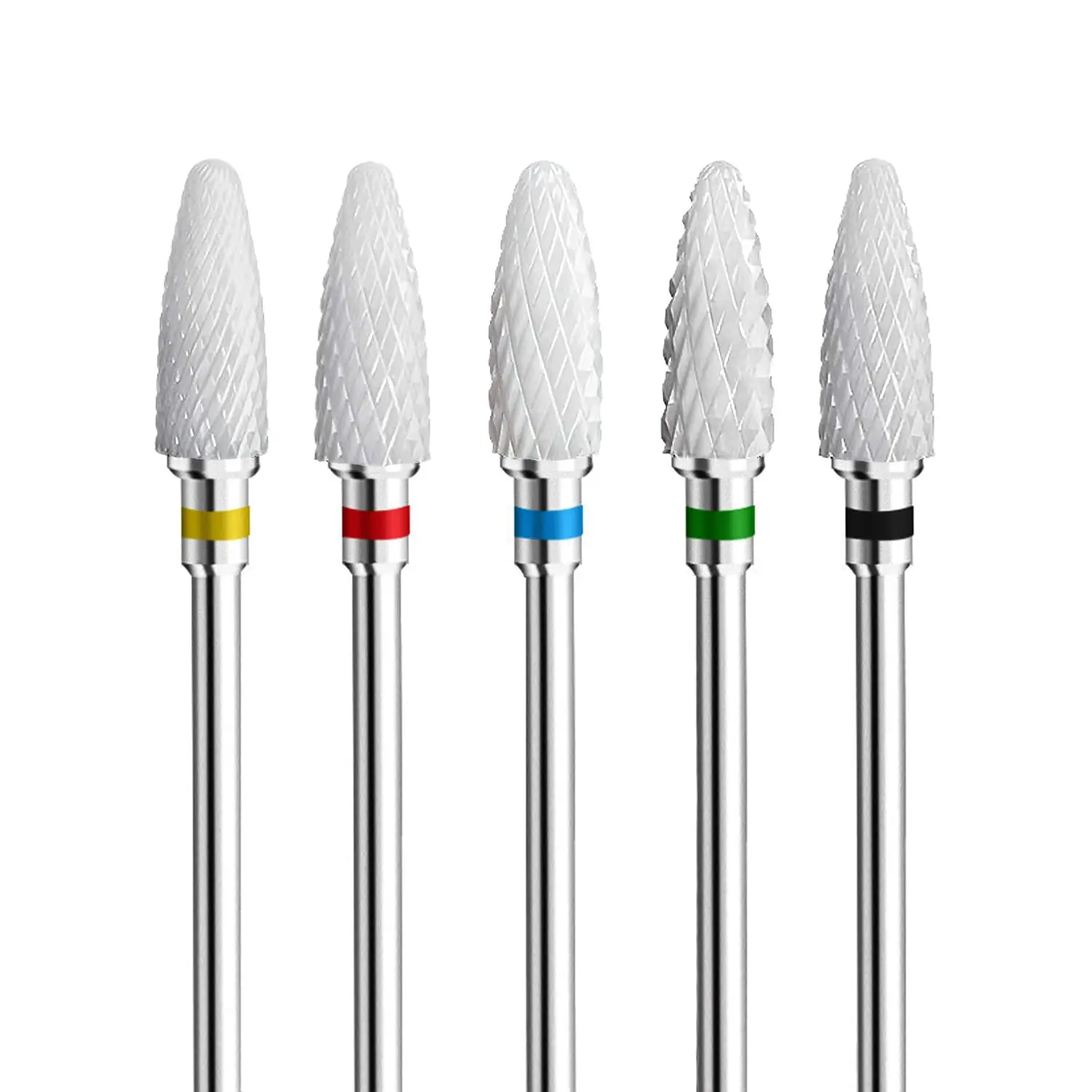 

Professional 3/32'' Ceramic Nail Drill Bit White Corn Shape Milling Cutter for Manicure Pedicure Cuticle Clean Gel Polish Remove