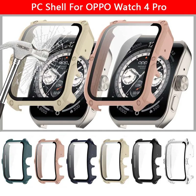

Screen Protector Hard PC Watch Shell For OPPO Watch 4 Pro SmartWatch Full Cover Transparent Tempered Glass Film Shockproof Case