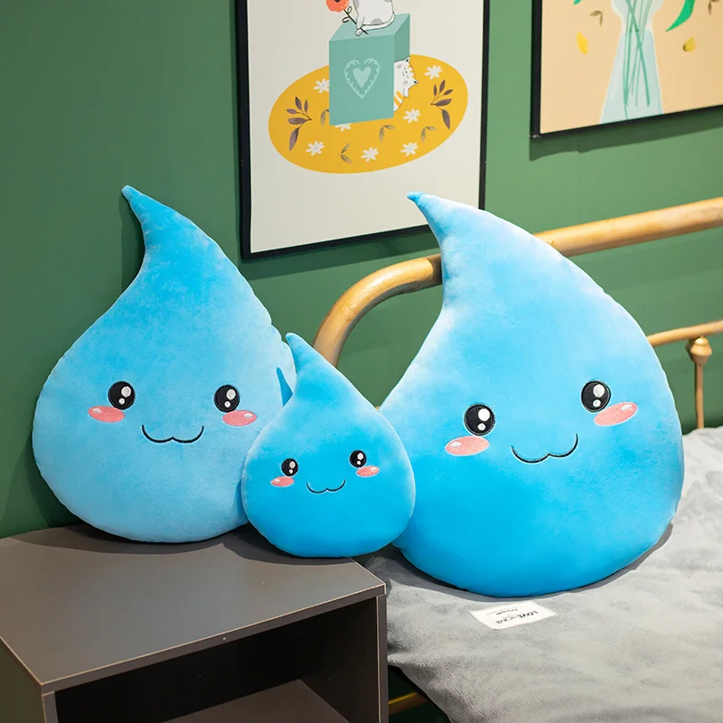 

35/45/55cm Cute Blue Water Drop Hug Pillow Figurine Plush Toy Super Soft Doll Girl Bed Sleeping Doll Decorative Pillow