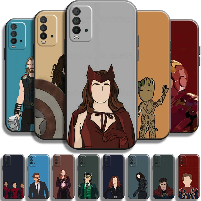 

Marvel Cartoon Comics For Xiaomi Redmi Note 11 11T 11S 10 10S 10T 9 9S 5G Redmi 10 9 9T 9A 9C Phone Case Funda Shell Soft