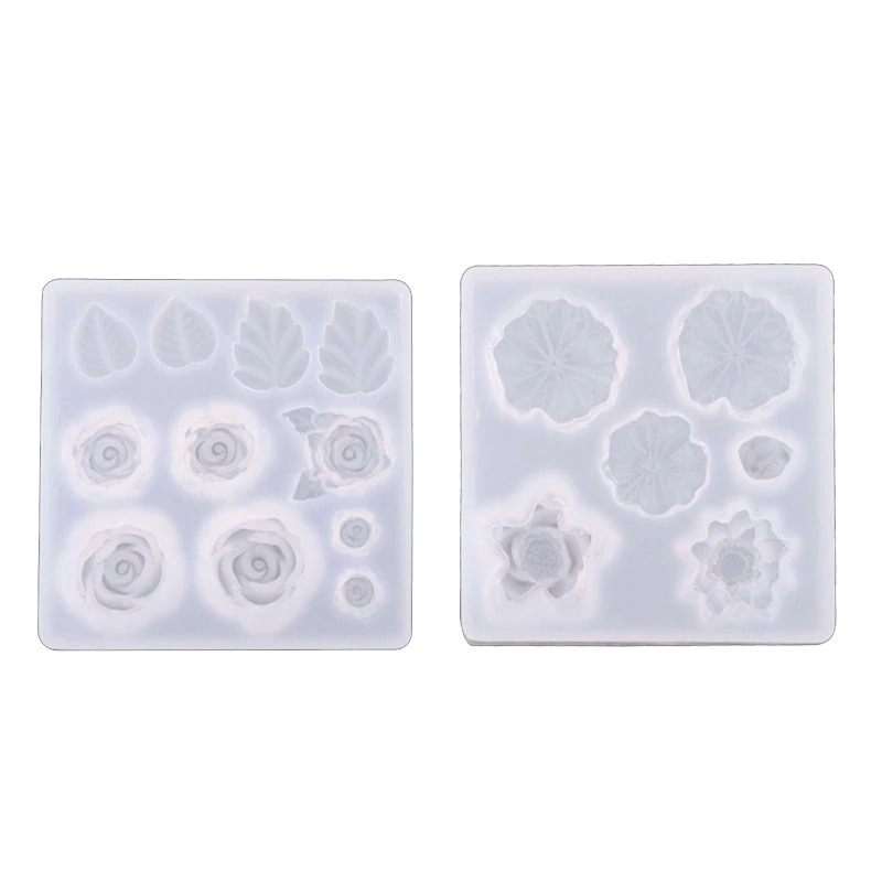 

Flower Leave Resin Earring Mold Silicone Epoxy Earring Molds Rose Leaves Pendant Keychain Molds Ornament DIY