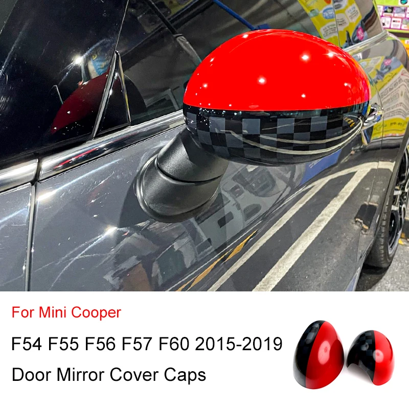 

John Cooper Works Style Car Side Door Mirror Covers Stickers For MINI Cooper One S JCW F54 F55 F56 F57 F60 2015-2019 Accessories