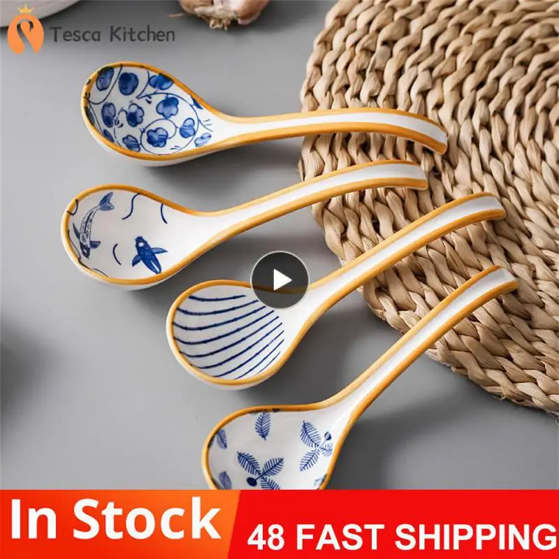 

Creativity Spoon Ceramics Delicate Feel Spoon Cutlery Modern Multiple Styles Ceramic Spoon Smooth Creative Spoon Tableware