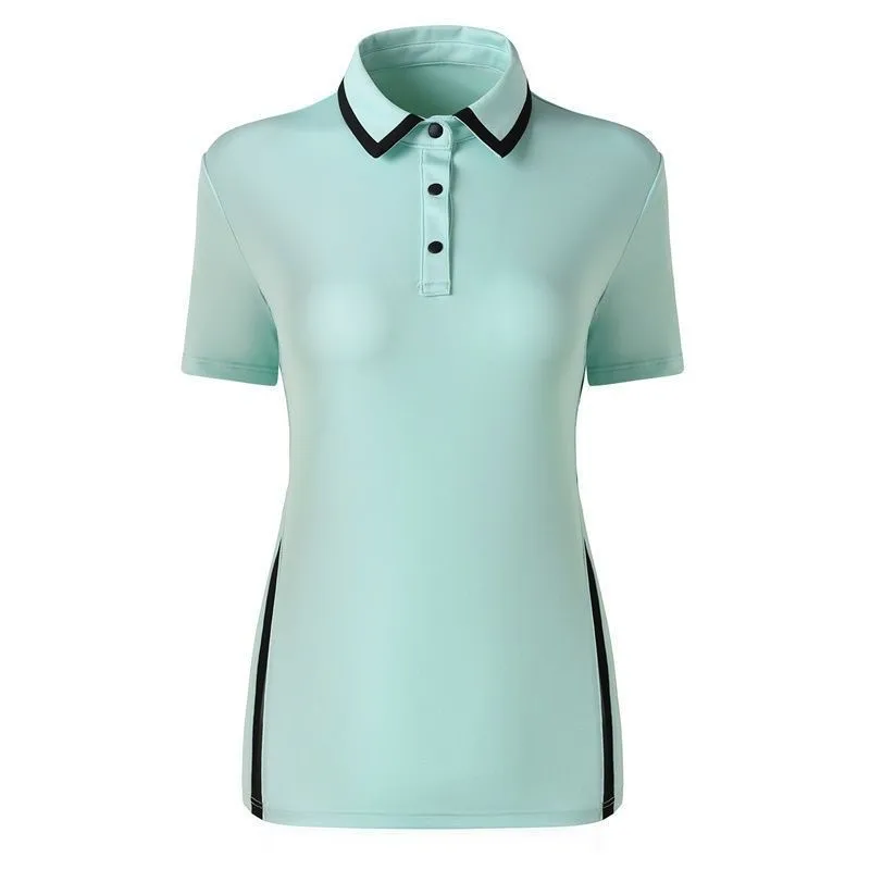 High Quality Women Golf Wear Polo Shirt Summer Short Sleeve Golf T-shirt Elastic Fast Dry Sports Top Korea Fashion Ladies Tees